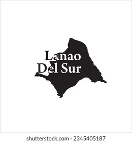 Lanao Del Sur Philippines map and black lettering design on white background