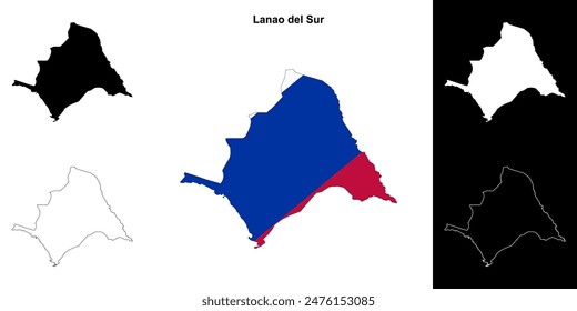 Lanao del Sur province outline map set