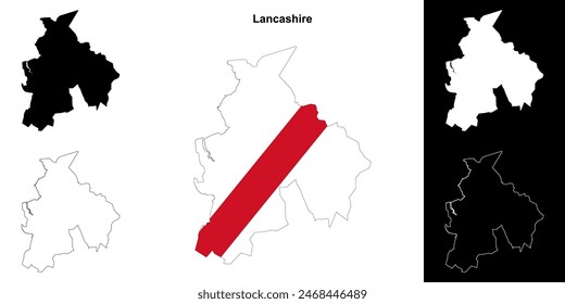Conjunto de mapas de esquema en blanco de Lancashire