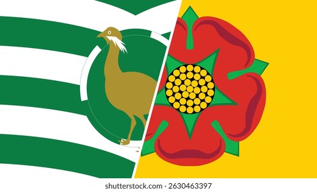 Lancashire and Wiltshire england county flags, isolated on white background. banner, sticker, print, decoration, logo. vector illustration