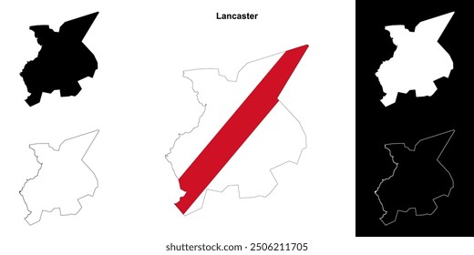 Lancaster blank outline map set