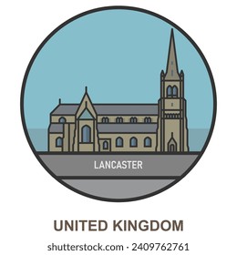 Lancaster. Cities and towns in United Kingdom. Flat landmark