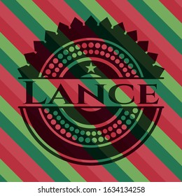 Lance christmas colors emblem. Vector Illustration. Detailed.