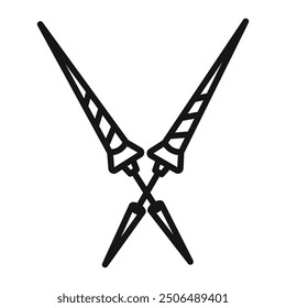 lance icon Black line art vector logo