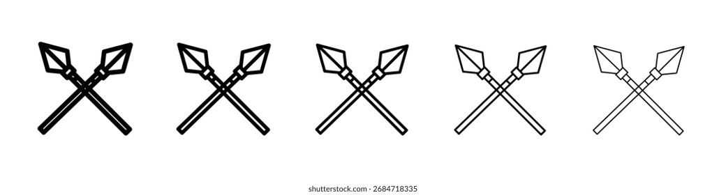 Icono de la lanza Signo de Vector blanco y negro