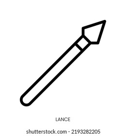 lance icon. Line Art Style Design Isolated On White Background