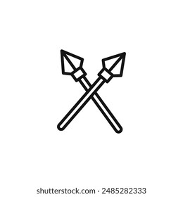 Icono de lanza logo signo contorno de Vector