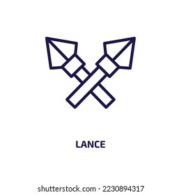 lance icon from people collection. Thin linear lance, weapon, military outline icon isolated on white background. Line vector lance sign, symbol for web and mobile