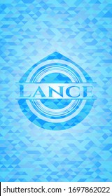 Lance light blue mosaic emblem