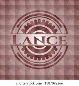 Lance red seamless emblem with geometric pattern.