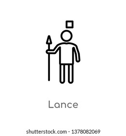 lance vector line icon. Simple element illustration. lance outline icon from people concept. Can be used for web and mobile