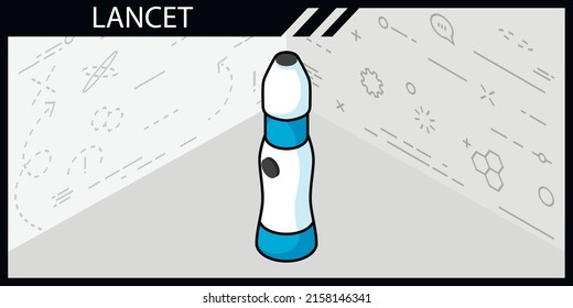 Icono de diseño isométrico de lanceta. Ilustración web de vectores. 3.ª colorida concepción