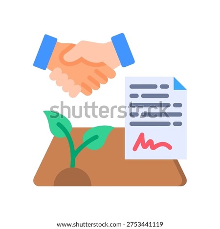 Land Acquisition Icon Flat Vector Illustration