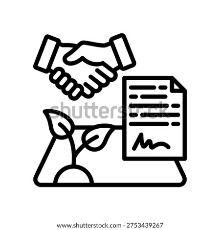 Land Acquisition Icon Line Vector Illustration