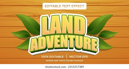 land adventure 3D text effect template