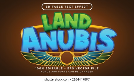 efecto de texto 3d de land anubis y efecto de texto editable