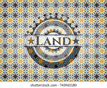 Land arabesque emblem. arabic decoration.