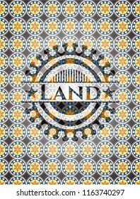 Land arabesque emblem background. arabic decoration.