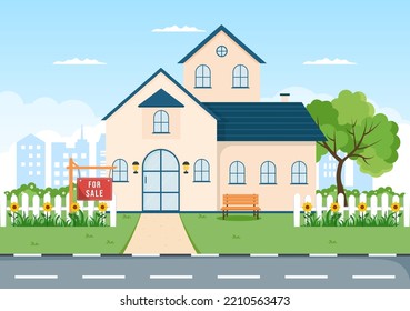 Land Broker Template Hand Drawn Cartoon Flat Illustration with Bridging Investors or Buyers and Sellers Agent for Buy, Rent and Sell Property