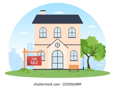 Land Broker Template Hand Drawn Cartoon Flat Illustration with Bridging Investors or Buyers and Sellers Agent for Buy, Rent and Sell Property