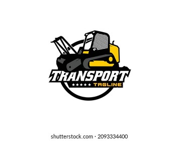 Land clearing logo vector for construction company. skid steer equipment template vector illustration for your brand.