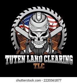 Land clearing machine logo vector
