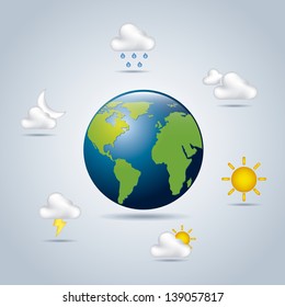 land climates over sky background vector illustration