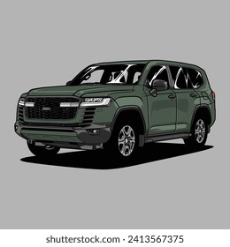 Land Cruiser Perspective view car vector illustration for conceptual design