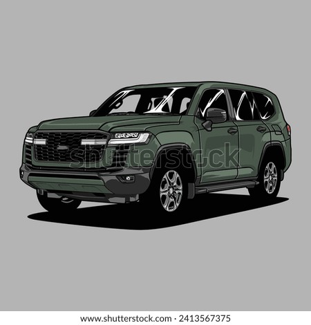 Land Cruiser Perspective view car vector illustration for conceptual design