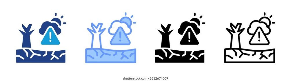 Land Degradation icon set multiple style collection