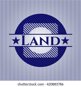 Emblema de tierra con textura jean