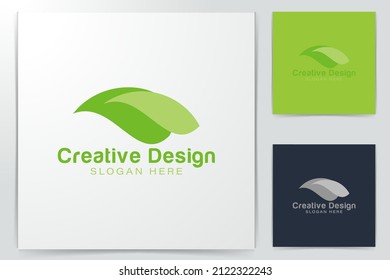 Land. Wald. Logo für grüne Blätter Ideen. Inspiration Logo-Design. Vorlage Vektorgrafik. einzeln auf weißem Hintergrund