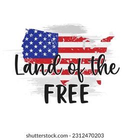 Land of the free for american 4th of july celebration holiday illustration design vector