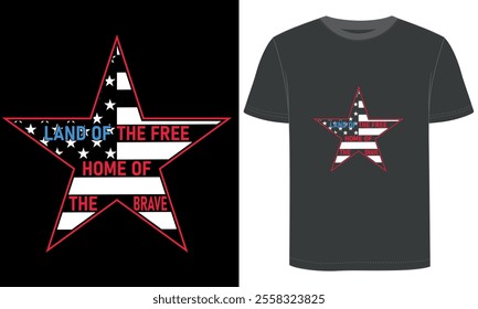 Land of the Free, Home of the Brave. Presidents day, typography and vector, t shirt design.