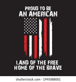 Land of the Free Home of the Brave T-Shirt Design Vector