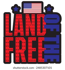 LAND OF THE FREE t shirt design, vector file