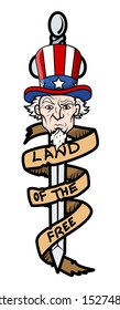 Land of the Free - Uncle Sam Vector Illustration