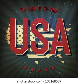 The land of the free - USA. Vector, EPS10