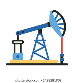 Icono de perforación de plataforma de gas y petróleo en diseño plano.