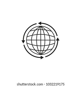 Land globe around icon
