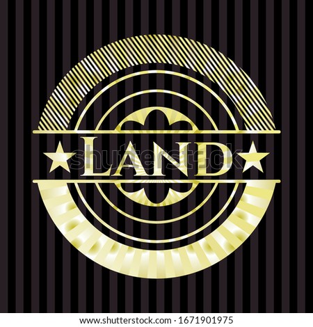 Land gold shiny badge. Vector Illustration. Detailed.