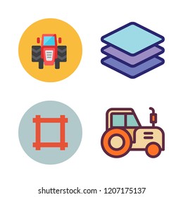land icon set. vector set about layers, tractor and crop icons set.