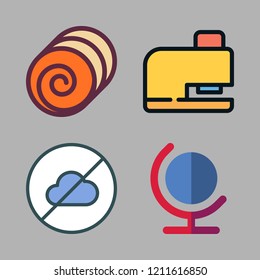 land icon set. vector set about earth globe, cloudless, drilling and hay icons set.