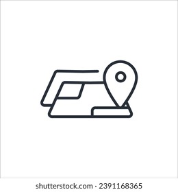 land icon. vector.Editable stroke.linear style sign for use web design,logo.Symbol illustration.