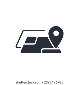 land icon. vector.Editable stroke.linear style sign for use web design,logo.Symbol illustration.
