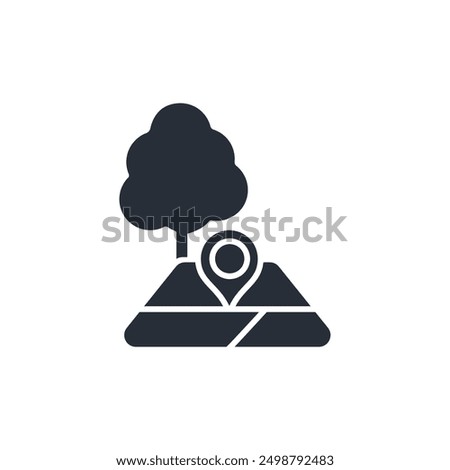 Land icon. vector.Editable stroke.linear style sign for use web design,logo.Symbol illustration.