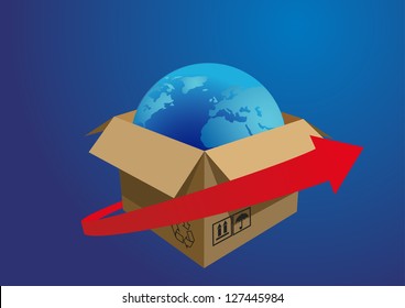 land inside a cardboard box