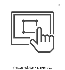 Land investment and computer vector icon design, 64x64 pixel perfect and editable stroke.