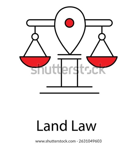Land Law vector Icon design Representing Property Rights and Ownership