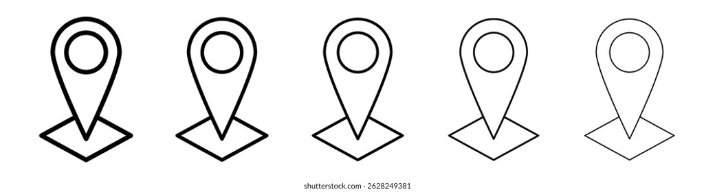 Land layer location icon in black. Vector illustration for graphic design